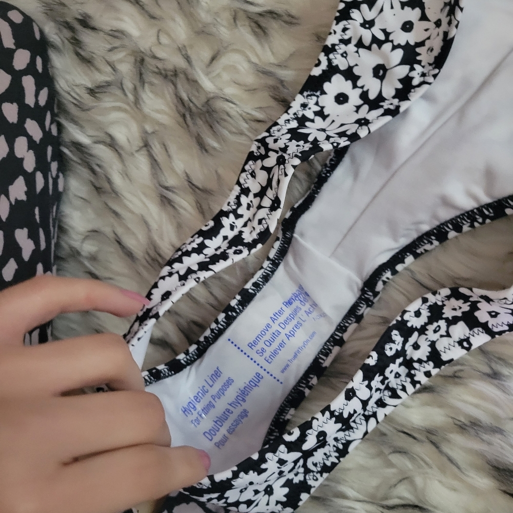 PINK black floral bikini small - Picture 4 of 12
